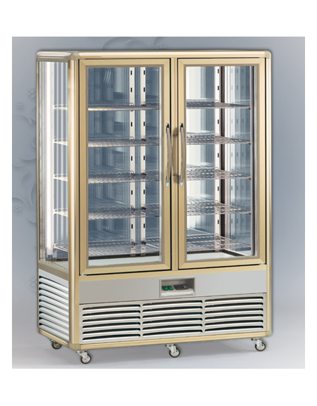 Vetrina espositiva verticale refrigerata con ripiani a cristalli mm 1350x770x1810h