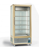 Vetrina espositiva verticale refrigerata con ripiani a griglie mm 900x690x1900h