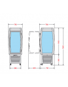 Vetrina espositiva verticale refrigerata con ripiani in cristallo mm 750x750x1940h