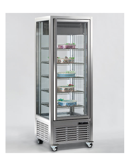 Vetrina espositiva verticale refrigerata con ripiani a griglie mm 700x680x1910h