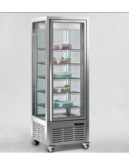 Vetrina espositiva verticale refrigerata con ripiani a griglie mm 700x680x1910h