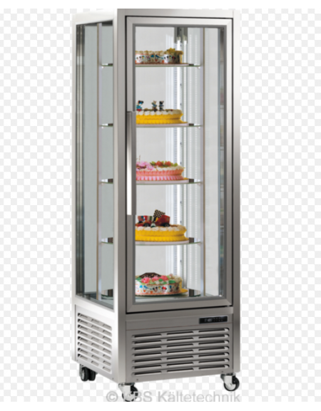 Vetrina espositiva verticale refrigerata con ripiani a cristallo mm 700x680x1910h