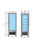 Vetrina espositiva verticale refrigerata con ripiani a cristalli mm 700x680x1910h