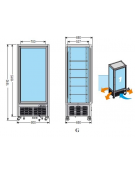 Vetrina espositiva verticale refrigerata con ripiani a griglie mm 800x680x1910h