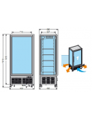 Vetrina verticale con refrigerazione STATICA adatta per gelateria 900x680x1910h