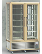 Vetrina verticale DOPPIA a camera unica, adatta per gelateria. Refrigerazione VENTILATA mm 1145x658x1810h