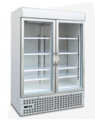 Vetrina espositiva verticale refrigerata con ripiani a griglie mm 1370x700x2000h