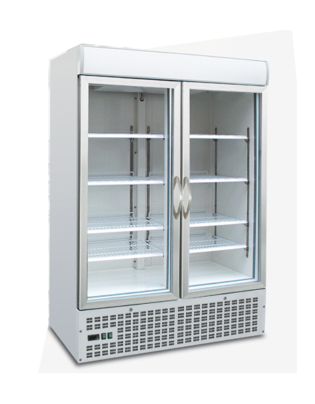 Vetrina espositiva verticale refrigerata con ripiani a griglie mm 1370x700x2000h