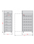 Armadio refrigerato GN2/1 ventilato con interni ed esterni in acciaio inox, 810x1040x2090h