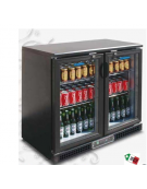 Frigo orizzontale con porte SCORREVOLI, realizzato esternamente in acciaio verniciato nero, mm 920x535x920h