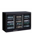 Frigo orizzontale con porte SCORREVOLI, realizzato esternamente in acciaio verniciato nero,  mm 1350x535x920h