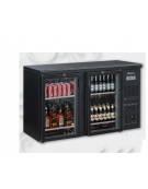 Frigo orizzontale ad ante battenti con vetro, realizzato esternamente in acciaio verniciato antracite, mm 1462x535x860h