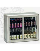 Frigo pensile orizzontale con ante SCORREVOLI, realizzato esternamente in alluminio color argento, mm 960x350x800h