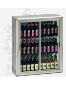 Frigo pensile orizzontale con ante SCORREVOLI, realizzato esternamente in alluminio color argento, mm 800x400x1075h