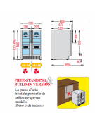 Cantinetta per vini ventilata con due scomparti e doppia temperatura, capacità n°38 bottiglie mm 600x610x820h