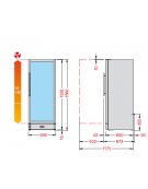 Cantinetta per vini ventilata, temperatura +5° +22° C mm 600x670x1560h