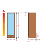 Cantinetta per vini ventilata, temperatura +5° +22° C mm 615x637x1860h