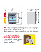 Cantinetta per vini ventilata con due scomparti e temperature regolabili indipendentemente, capacità 40 bottiglie mm 95x580x814h