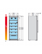 Cantinetta per vini ventilata, temperatura +3° +22° mm 595x580x1590h