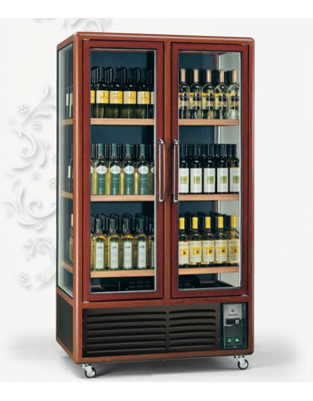 Vetrina Refrigerata per Vino - Capacità Bottiglie 0,75 Lt n° 180 Ø 75 mm - mm 1000x711x1810h