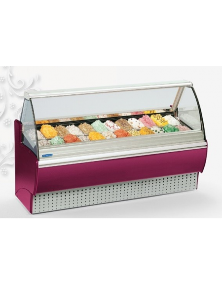 Vetrina Refrigerata per Gelato CM Temperatura -16°/-18°C Capacità 12 Vaschette mm 1150x1150x1370h