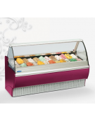 Vetrina Refrigerata per Gelato Temperatura -16°/-18°C Capacità 12+12 Vaschette mm 2170x1150x1370h