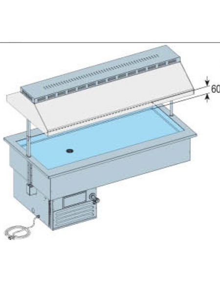 Vasca da incasso refrigerata Temperatura -1 +0°C Dim. L1422xP792xH562