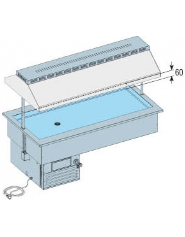 Vasca da incasso refrigerata Temperatura -1 +0°C mm L2062xP792xH562