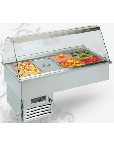 Vasca da incasso refrigerata gastronomia capacità 4 vasche Gn1/1 mm L1422xP792xH562