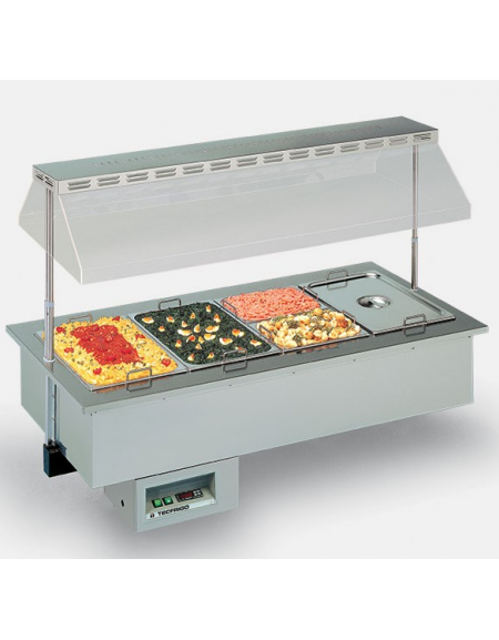 Vasca Riscaldata da Incasso Tecfrigo per Gastronomia - Bagnomaria - Vaschette GN -  mm 2062x749x1005h