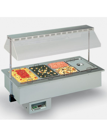 Vasca Riscaldata da Incasso Tecfrigo per Gastronomia - Bagnomaria - Vaschette GN - L2062xP749xH1005