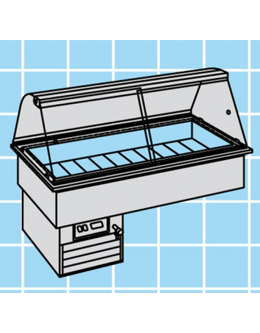 Vasca Riscaldata da IncassoTecfrigo per Gastronomia - Bagnomaria - Vaschette GN -  mm 1772x749x834h