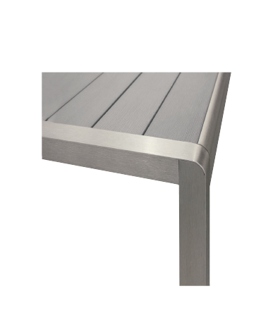 Tavolo - Struttura in alluminio satinato, piano in materiale composito (L180 x P90 x H76 cm)