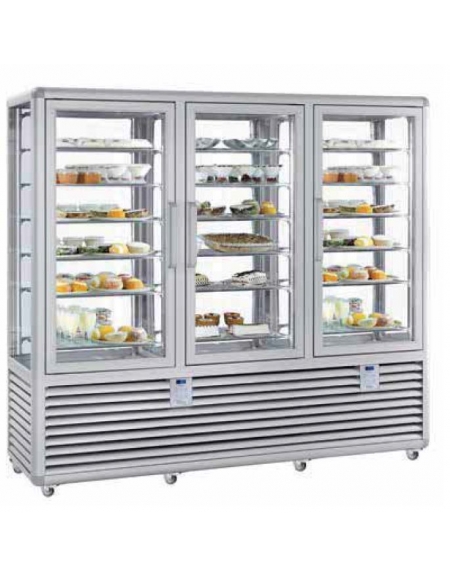 VETRINA GELATERIA TRIPLA VERTICALE STATICA 3 PORTE CON 3 MOTORI CM 205X62X186H