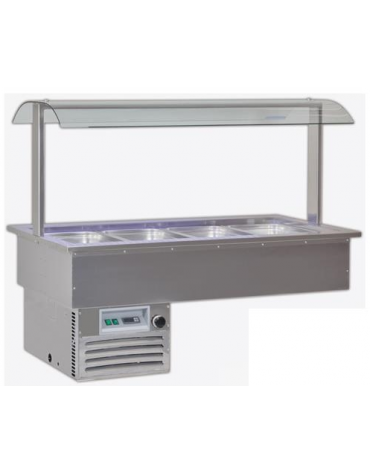 Vasche espositive da incasso refrigerate per pasticceria o piatti pronti mm 2062x750x1154h