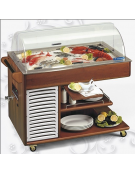 Carrettino Espositore refrigerato per pesce o carne Cm L 117 X P 64 X h 111