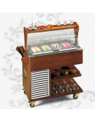 Carrello Espositore Legno massello per Gelato CM Temperatura -12/-14 °C mm 1027x575x1210h