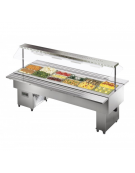 Espositore Buffet Caldo Gastronomia - - Vasca e struttura esterna in acciaio inox AISI 304 mm 2180x750x1530h