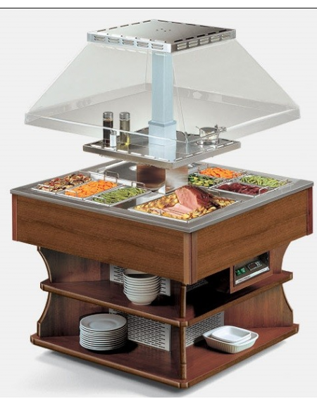 Isola Buffett espositore caldo bagnomaria Potenza W 3600 mm L1075xP1075xH1710