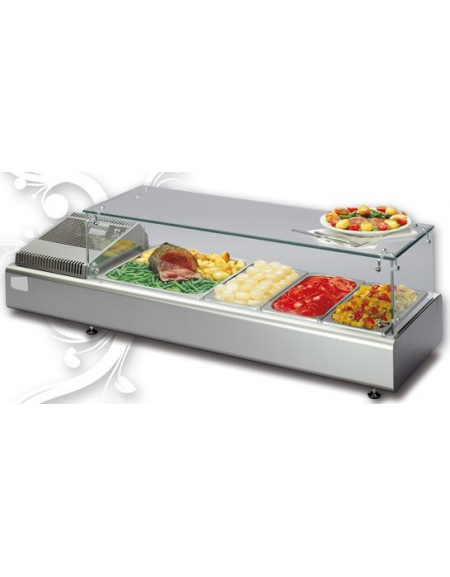 Espositore Da Banco refrigerato Bacinelle GN (tutti i formati GN H MAX. 10 cm) mm L1377XP380XH238