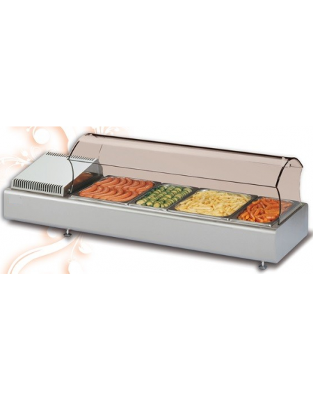 Espositore Da Banco refrigerato Bacinelle GN (tutti i formati GN H MAX. 10 cm) mm L1377XP380XH238