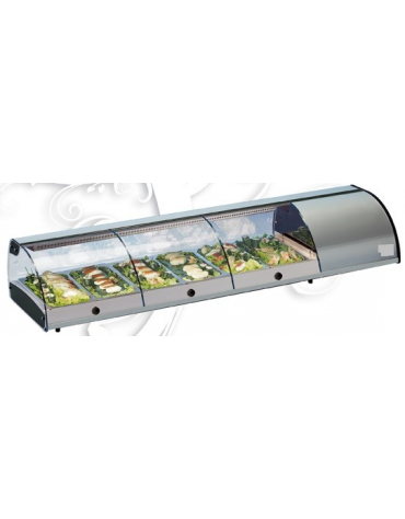 Vetrina refrigerata da banco per sushi - self service dim. mm 1790x380x255h