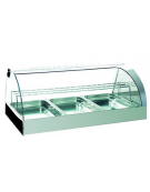 Vetrina refrigerata da banco - Struttura in acciaio inox con vetro curvo fisso - mm 780x603x441h