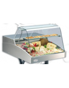 Vetrina refrigerata da appoggio con vetro curvo Doppio evaporatore, mm 1972x939x530h