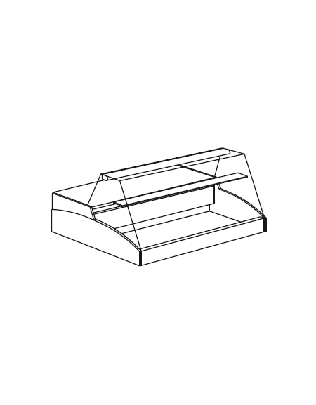 Vetrina refrigerata da appoggio - vetro diritto - Porte scorrevoli di chiusura in plexiglass - mm 1006x939x530h