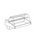 Vetrina refrigerata da appoggio - vetro curvo - Mensola intermedia in cristallo - mm 1972x790x810h