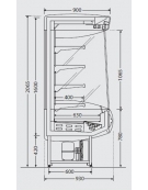 Espositore murale refrigerato lunghezza cm 148