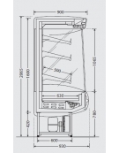 Espositore murale per frutta e verdura lunghezza cm 250