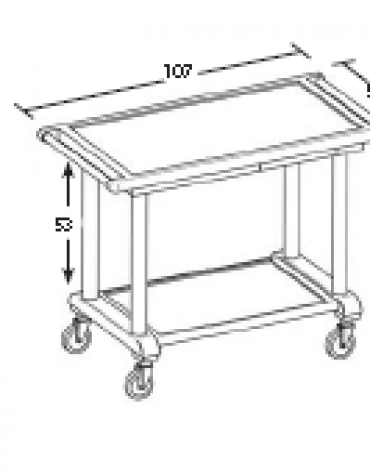 Carrello in legno - 2 piani - Dimensioni cm 107x55x82h