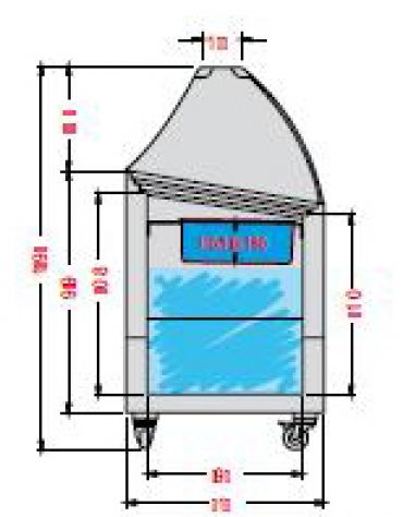 Vetrina gelato statica 7 vaschette - Vetro curvo